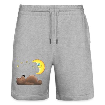 sweet teddy bear - Stanley/Stella Trainer Unisex Organic Jogging Shorts - heather grey - Front - Nik (191cm) & Marisol (170cm)