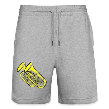 Tuba Blasmusiker - Stanley/Stella Unisex Bio Joggingshorts Trainer  - Grau meliert - Vorne - Nik (191cm) & Marisol (170cm)