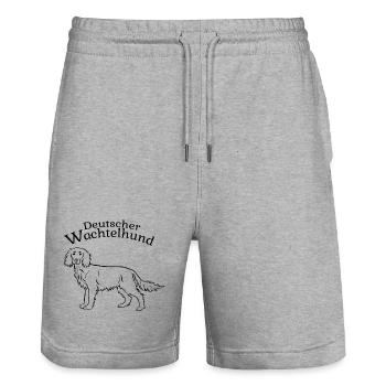 Wachtelhund - Stanley/Stella Unisex Bio Joggingshorts Trainer  - Grau meliert - Vorne - Nik (191cm) & Marisol (170cm)