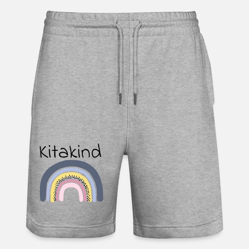 Kitakind Regenbogen - Stanley/Stella Unisex Bio Joggingshorts Trainer  - Grau meliert