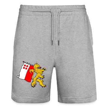 Lion avec drapeau Utrecht Utrecht drapeau - Short de jogging bio TRAINER Stanley/Stella unisexe - gris chiné - Devant - Nik (191cm) & Marisol (170cm)