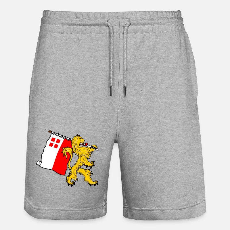 Lion avec drapeau Utrecht Utrecht drapeau - Short de jogging bio TRAINER Stanley/Stella unisexe - gris chiné