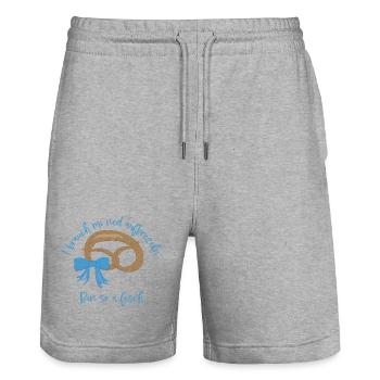 I brauch mi net aufbrezeln! Brezel, Schleife - Stanley/Stella Unisex Bio Joggingshorts Trainer  - Grau meliert - Vorne - Nik (191cm) & Marisol (170cm)