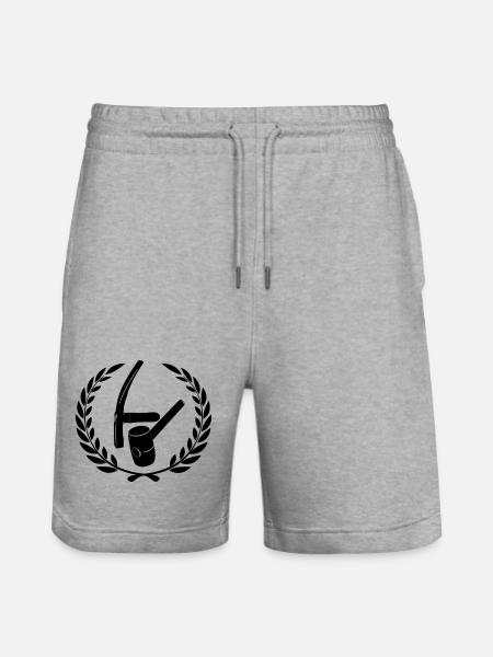 Pflastererlogo in Lorbeerkranz - Stanley/Stella Unisex Bio Joggingshorts Trainer - Grau meliert