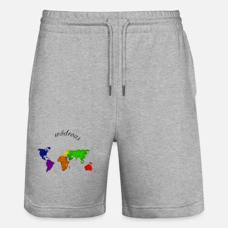Wödroas - Weltreise, dialecte autrichien - Short de jogging bio TRAINER Stanley/Stella unisexe - gris chiné