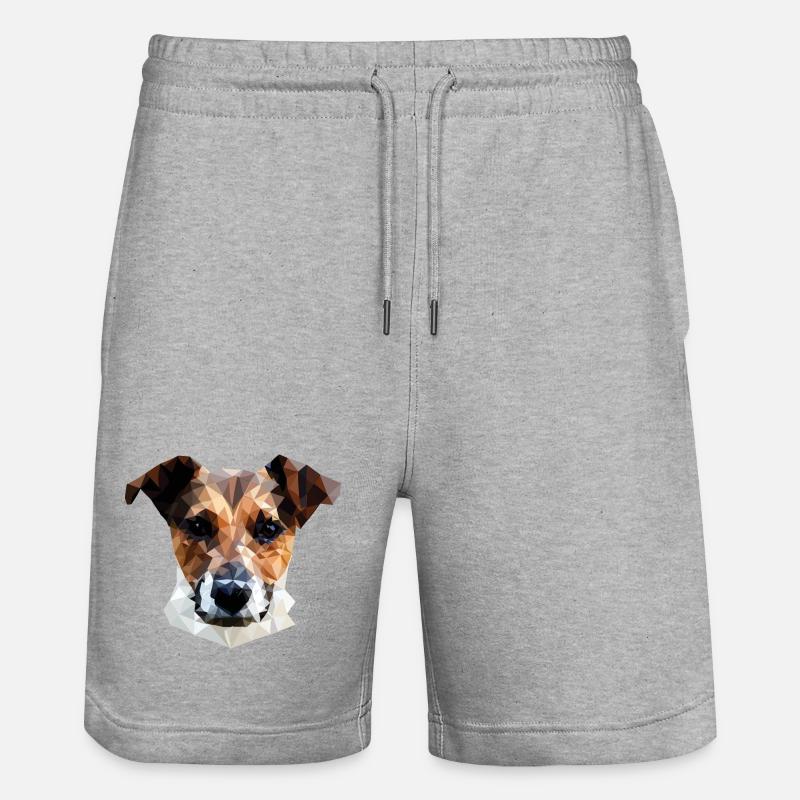 Jack Russell Terrier Chien Polygone - Short de jogging bio TRAINER Stanley/Stella unisexe - gris chiné