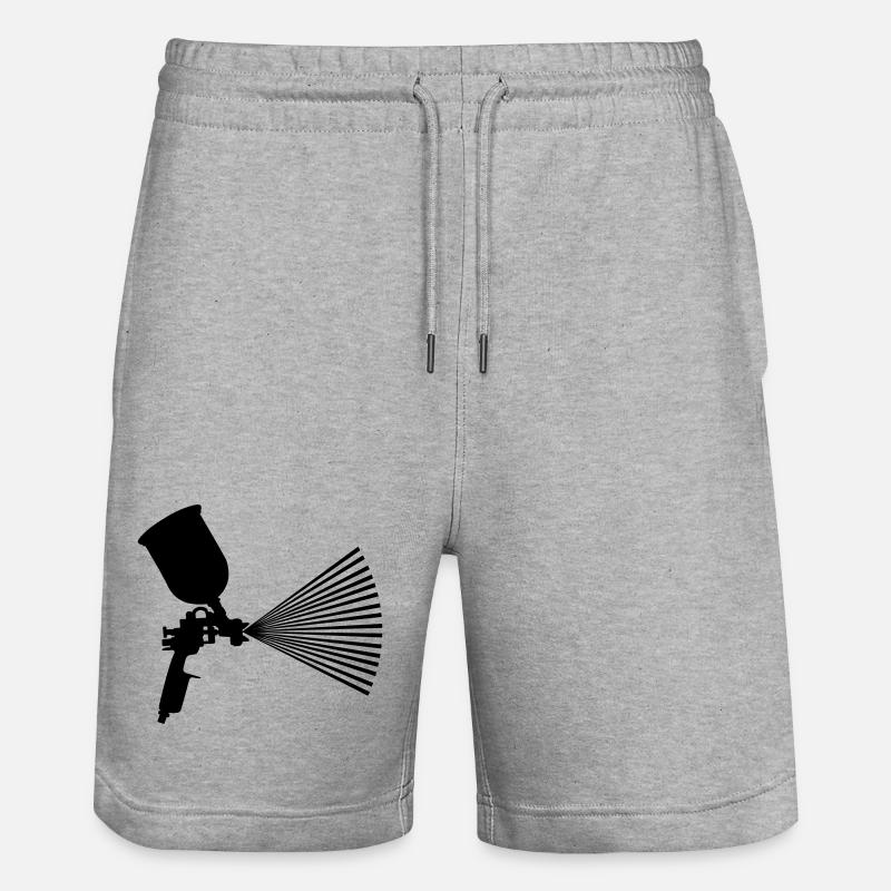 Peinture en aérosol avec jet - Short de jogging bio TRAINER Stanley/Stella unisexe - gris chiné