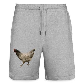 poulet gris - Short de jogging bio TRAINER Stanley/Stella unisexe - gris chiné - Devant - Nik (191cm) & Marisol (170cm)