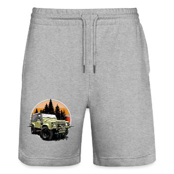 Forest Trail Defender - Stanley/Stella Trainer Unisex Organic Jogging Shorts - heather grey - Front - Nik (191cm) & Marisol (170cm)