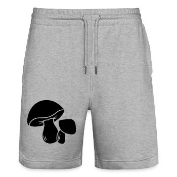 Logo du champignon - Short de jogging bio TRAINER Stanley/Stella unisexe - gris chiné - Devant - Nik (191cm) & Marisol (170cm)