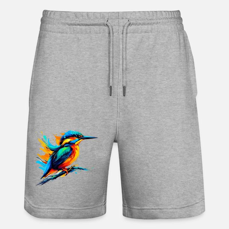 Eisvogel - Stanley/Stella Unisex Bio Joggingshorts Trainer  - Grau meliert