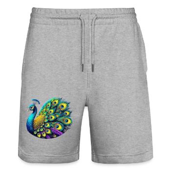 Paon - Short de jogging bio TRAINER Stanley/Stella unisexe - gris chiné - Devant - Nik (191cm) & Marisol (170cm)