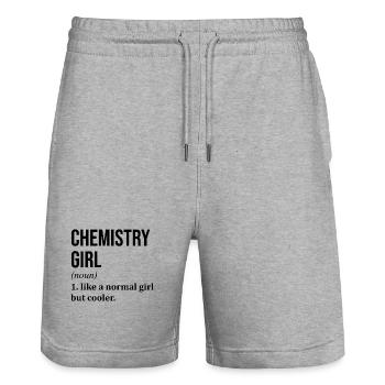 Chemistry - Stanley/Stella Trainer Unisex Organic Jogging Shorts - heather grey - Front - Nik (191cm) & Marisol (170cm)