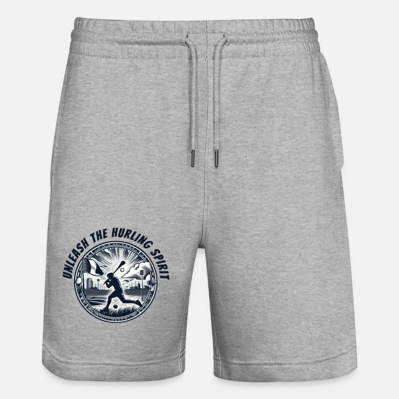 Entfesseln Sie den Hurling-Geist - Stanley/Stella Unisex Bio Joggingshorts Trainer  - Grau meliert