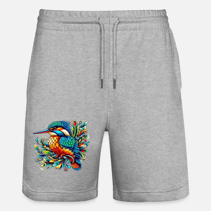 Eisvogel - Stanley/Stella Unisex Bio Joggingshorts Trainer  - Grau meliert