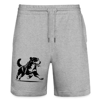 Berner Sennenhund - Stanley/Stella Unisex Bio Joggingshorts Trainer  - Grau meliert - Vorne - Nik (191cm) & Marisol (170cm)