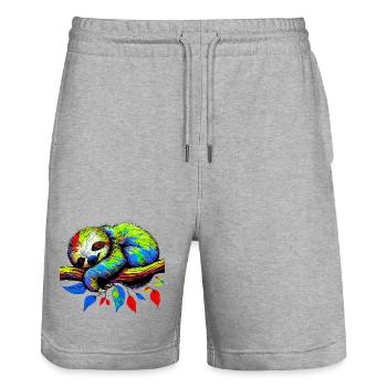 Paresse - Short de jogging bio TRAINER Stanley/Stella unisexe - gris chiné - Devant - Nik (191cm) & Marisol (170cm)