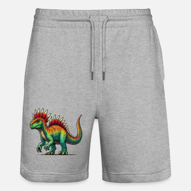 Dinosaur - Stanley/Stella Trainer Unisex Organic Jogging Shorts - heather grey