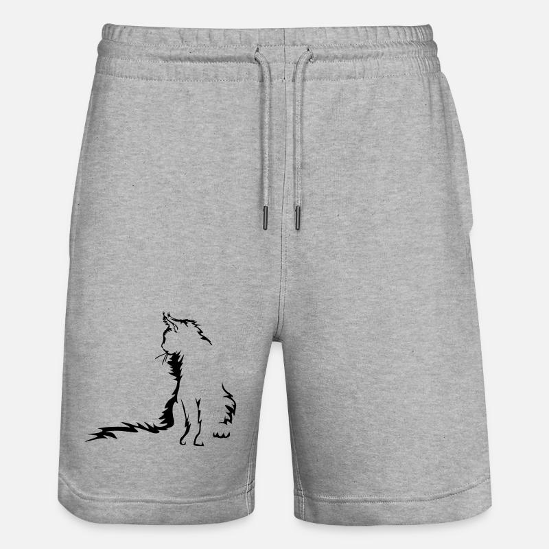 Chat Maine Coon - Short de jogging bio TRAINER Stanley/Stella unisexe - gris chiné