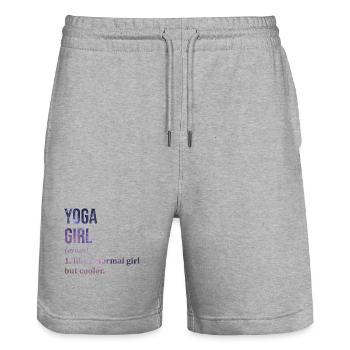 yoga - Short de jogging bio TRAINER Stanley/Stella unisexe - gris chiné - Devant - Nik (191cm) & Marisol (170cm)