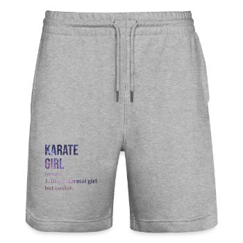 karaté - Short de jogging bio TRAINER Stanley/Stella unisexe - gris chiné - Devant - Nik (191cm) & Marisol (170cm)