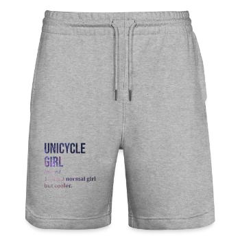 monocycle - Short de jogging bio TRAINER Stanley/Stella unisexe - gris chiné - Devant - Nik (191cm) & Marisol (170cm)