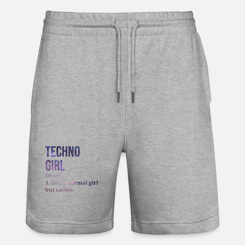 Techno Techno Techno - Stanley/Stella Trainer Unisex Organic Jogging Shorts - heather grey