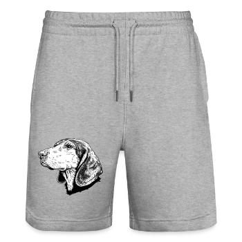 Griechische Bracke sw Hellenikos Ichnilatis - Stanley/Stella Unisex Bio Joggingshorts Trainer  - Grau meliert - Vorne - Nik (191cm) & Marisol (170cm)
