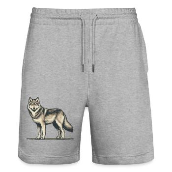 Wolf - Stanley/Stella Unisex Bio Joggingshorts Trainer  - Grau meliert - Vorne - Nik (191cm) & Marisol (170cm)