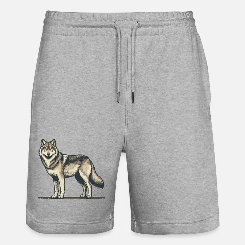 Wolf - Stanley/Stella Unisex Bio Joggingshorts Trainer  - Grau meliert