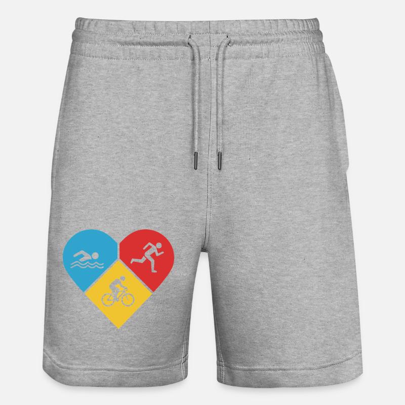 J’adore le triathlon - Short de jogging bio TRAINER Stanley/Stella unisexe - gris chiné