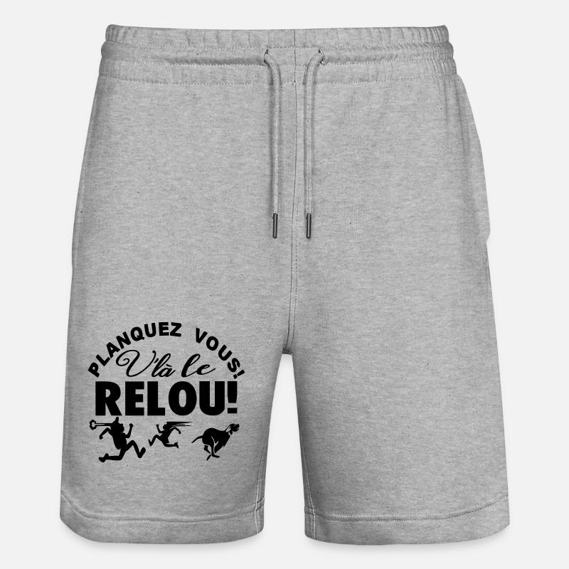 Planquez vous voilà le Relou  - Short de jogging bio TRAINER Stanley/Stella unisexe - gris chiné