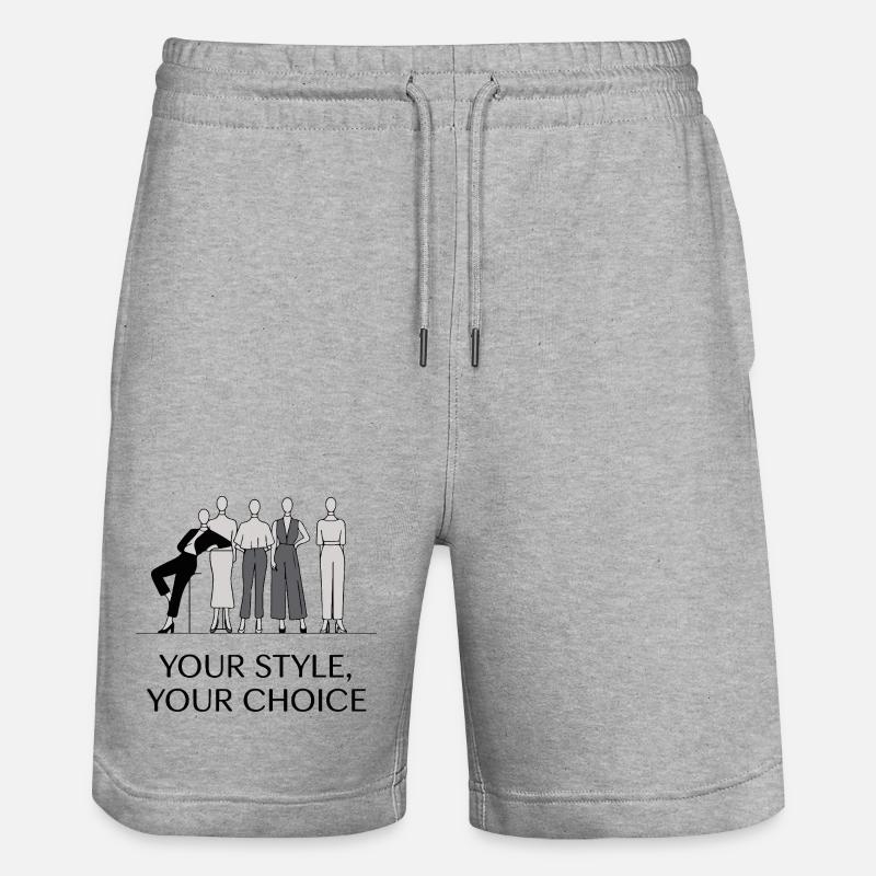 Ensemble d'illustrations de mode monochromes élégantes - Short de jogging bio TRAINER Stanley/Stella unisexe - gris chiné