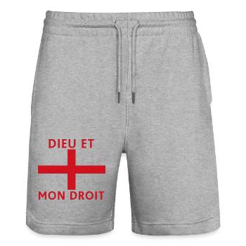 Voix croisée avec drapeau français - Short de jogging bio TRAINER Stanley/Stella unisexe - gris chiné - Devant - Nik (191cm) & Marisol (170cm)