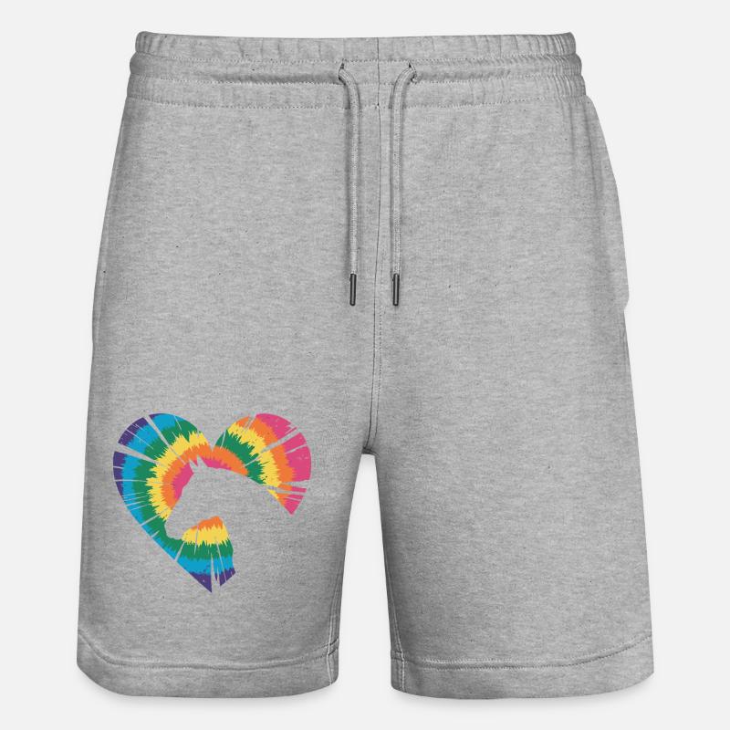 Cheval Tie Dye - Short de jogging bio TRAINER Stanley/Stella unisexe - gris chiné