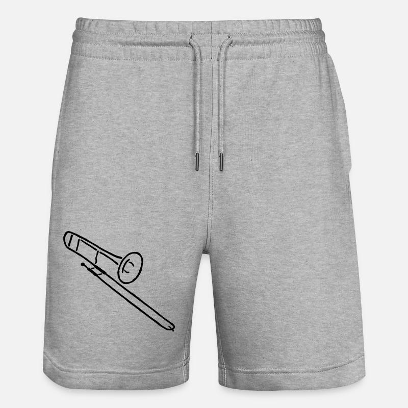 Cadeau de croquis de trombone pour trombonistes - Short de jogging bio TRAINER Stanley/Stella unisexe - gris chiné