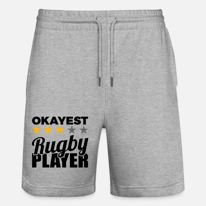 Rugby Player - Stanley/Stella Trainer Unisex Organic Jogging Shorts - heather grey