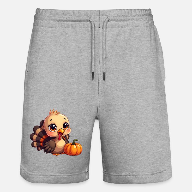 Bébé dinde de Thanksgiving - Short de jogging bio TRAINER Stanley/Stella unisexe - gris chiné