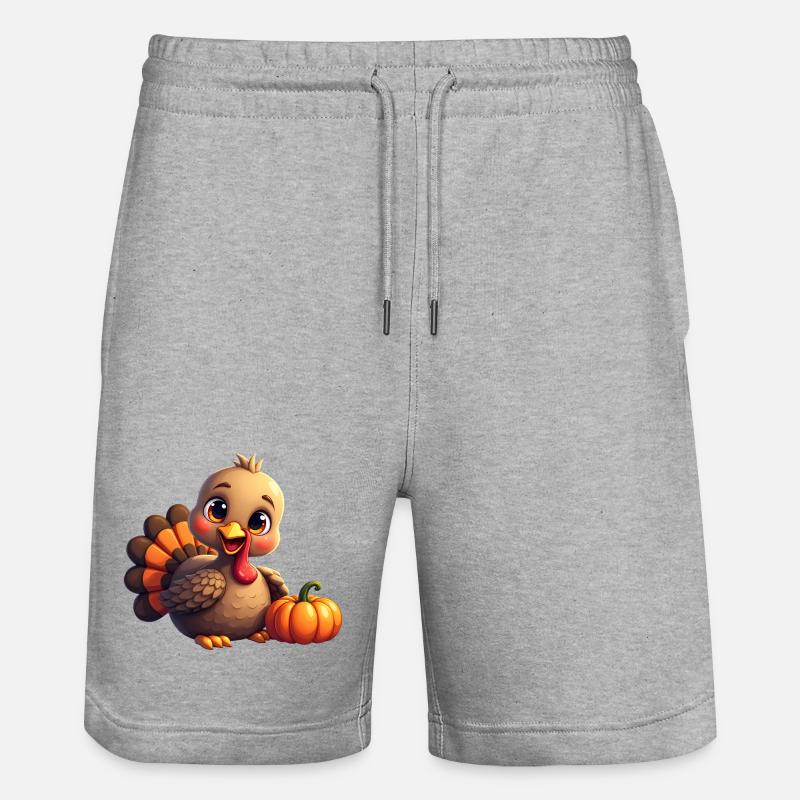 Bébé dinde de Thanksgiving - Short de jogging bio TRAINER Stanley/Stella unisexe - gris chiné