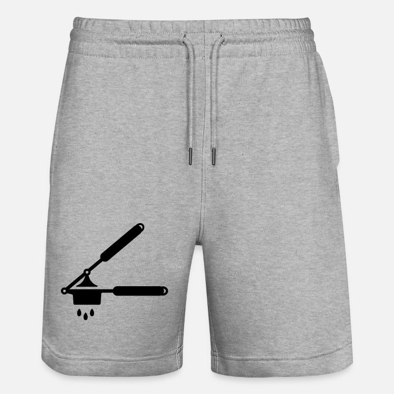 Knoblauch Presse oder Spätzle Presse - Stanley/Stella Unisex Bio Joggingshorts Trainer  - Grau meliert