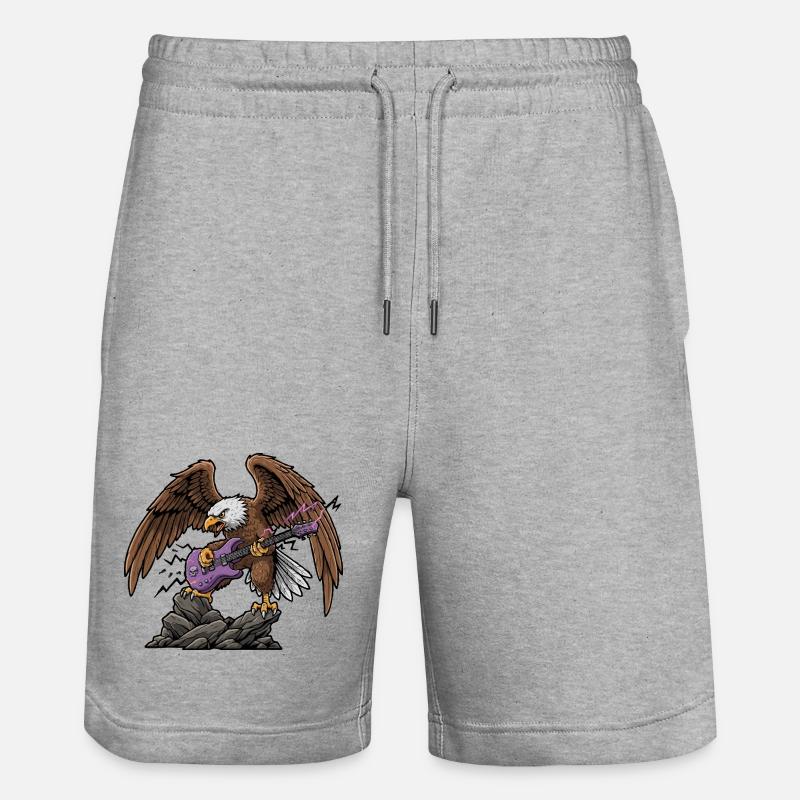 Aigle avec guitare violette sur rocher - Short de jogging bio TRAINER Stanley/Stella unisexe - gris chiné