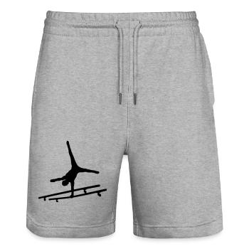 Gymnastik - Stanley/Stella Unisex Bio Joggingshorts Trainer  - Grau meliert - Vorne - Nik (191cm) & Marisol (170cm)