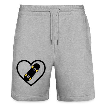 Skateboard Coeur Sport Street Passion - Short de jogging bio TRAINER Stanley/Stella unisexe - gris chiné - Devant - Nik (191cm) & Marisol (170cm)