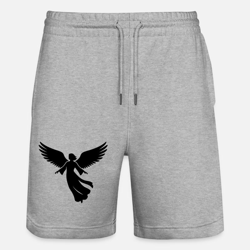 ange-ange-aile-silhouette-simple-2 - Short de jogging bio TRAINER Stanley/Stella unisexe - gris chiné