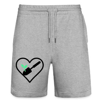 Gardening Heart – Grüne Leidenschaft - Stanley/Stella Unisex Bio Joggingshorts Trainer  - Grau meliert - Vorne - Nik (191cm) & Marisol (170cm)