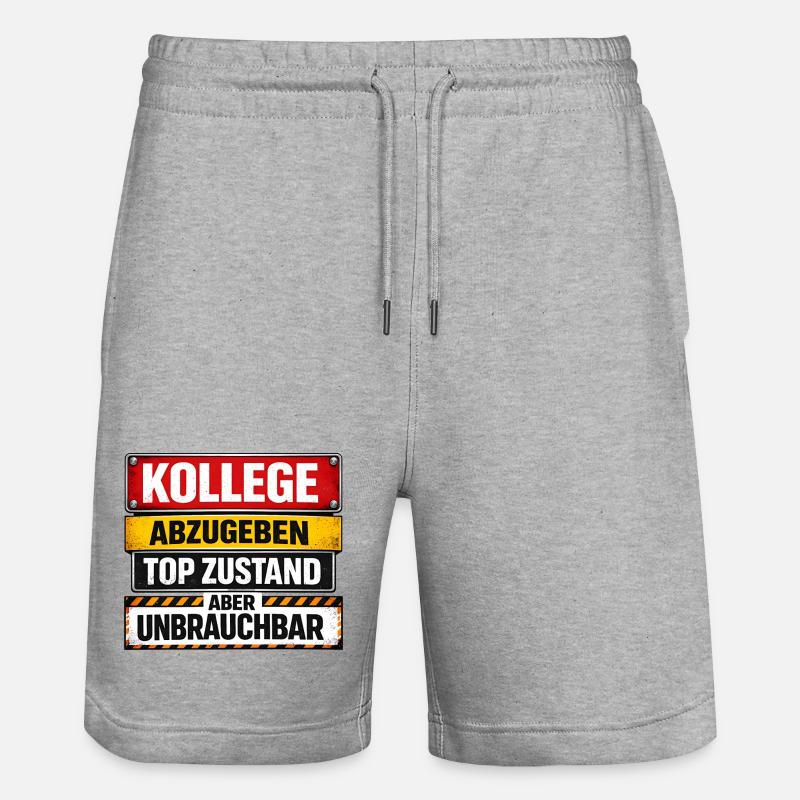 Collègue quitte ses fonctions - Short de jogging bio TRAINER Stanley/Stella unisexe - gris chiné