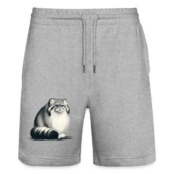 Manul - Short de jogging bio TRAINER Stanley/Stella unisexe - gris chiné - Devant - Nik (191cm) & Marisol (170cm)