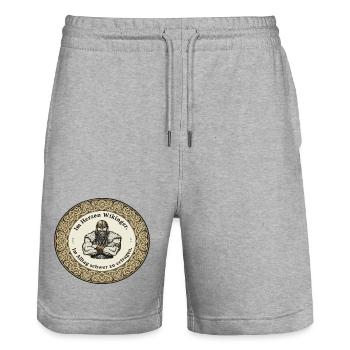 Wikinger Viking Legende Seemann Odin Rabe Kämpfer - Stanley/Stella Unisex Bio Joggingshorts Trainer  - Grau meliert - Vorne - Nik (191cm) & Marisol (170cm)