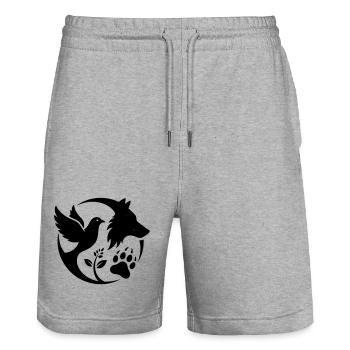 Animal Protection Logo - Stanley/Stella Trainer Unisex Organic Jogging Shorts - heather grey - Front - Nik (191cm) & Marisol (170cm)
