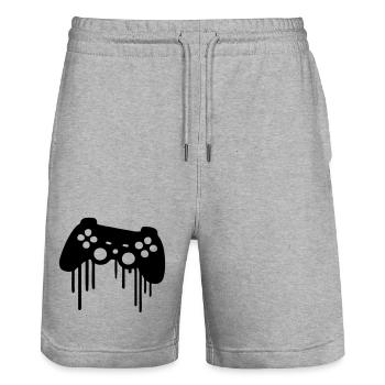 gaming kontroller - Stanley/Stella Unisex Bio Joggingshorts Trainer  - Grau meliert - Vorne - Nik (191cm) & Marisol (170cm)